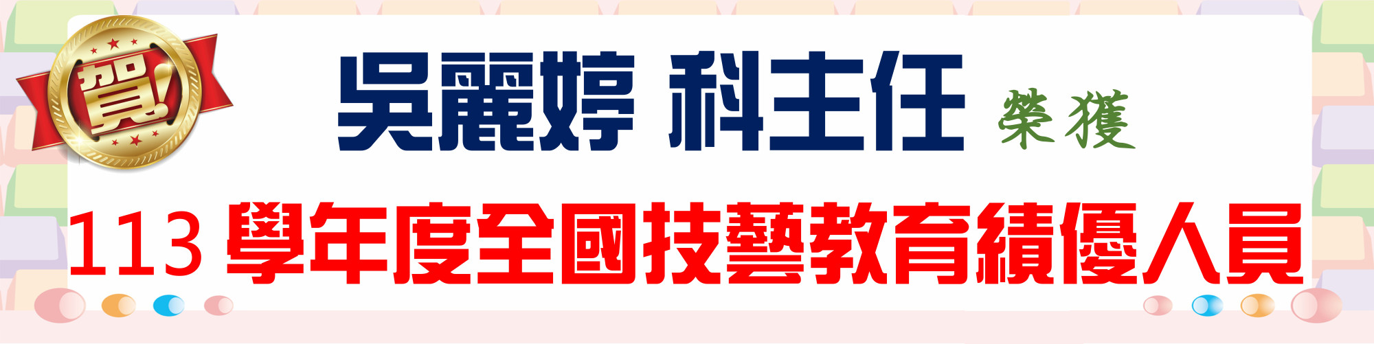 113績優技職教育人員